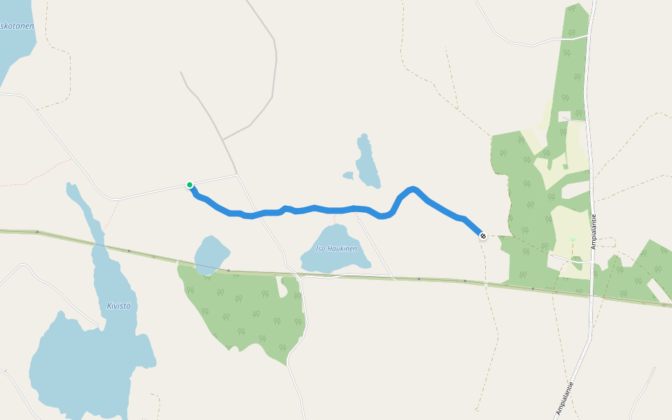 Kirkkopolku walking route map in Keuruu