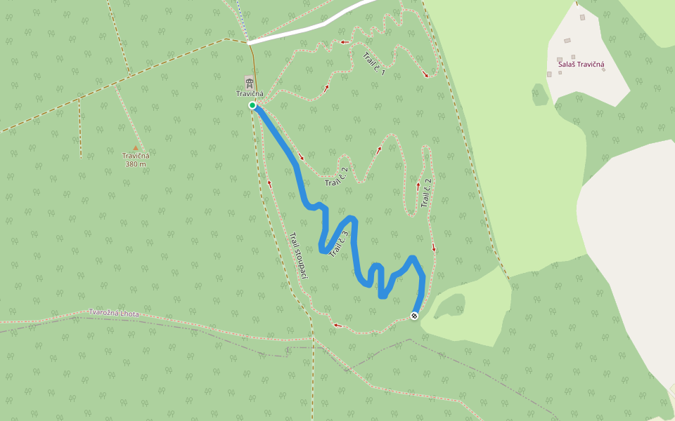Trail č. 3 walking route map in Tvarožná Lhota