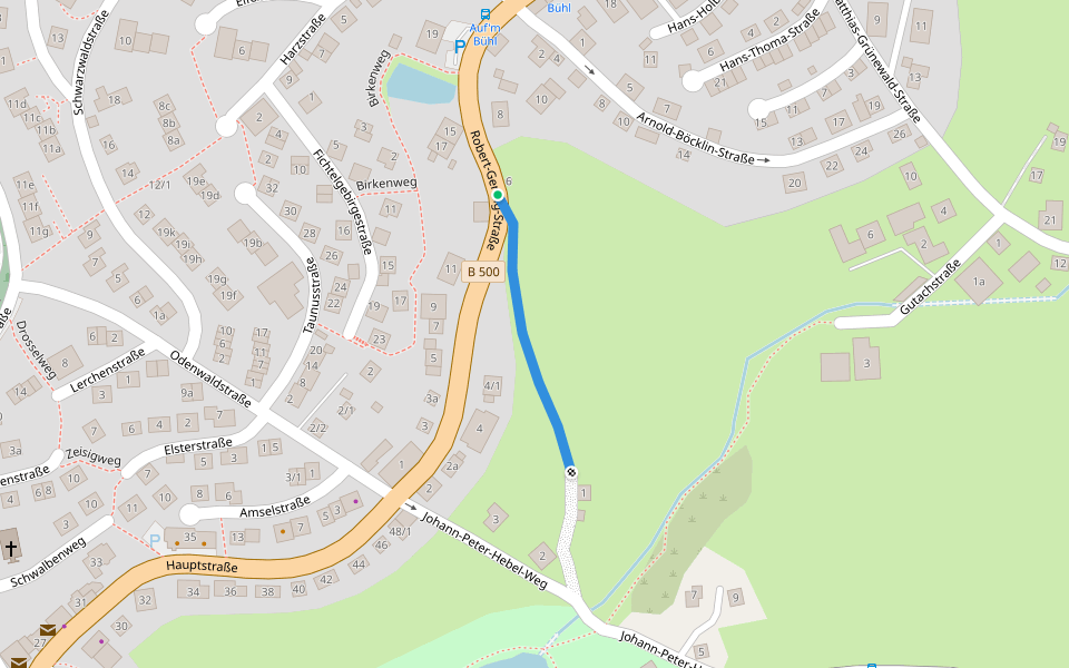 Heinrich-Hansjakob-Weg walking route map in Schönwald im Schwarzwald