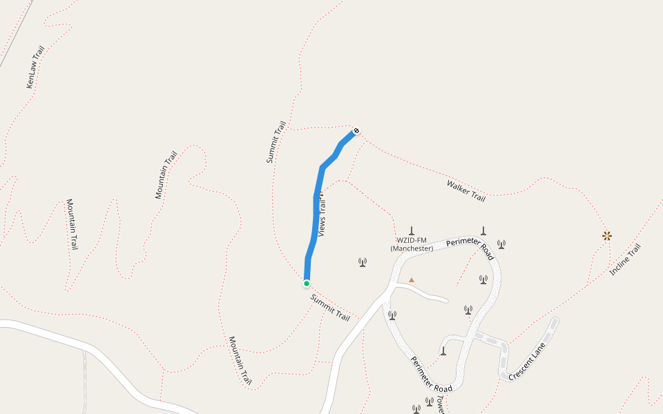 Views Trail walking route map in Goffstown