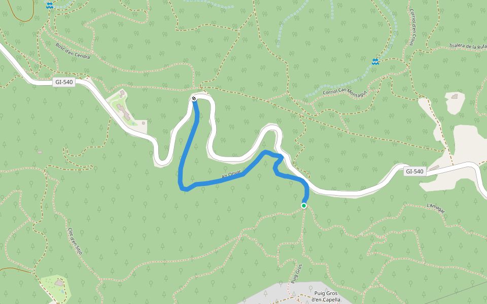 Alt Onyar walking route map in Bescanó