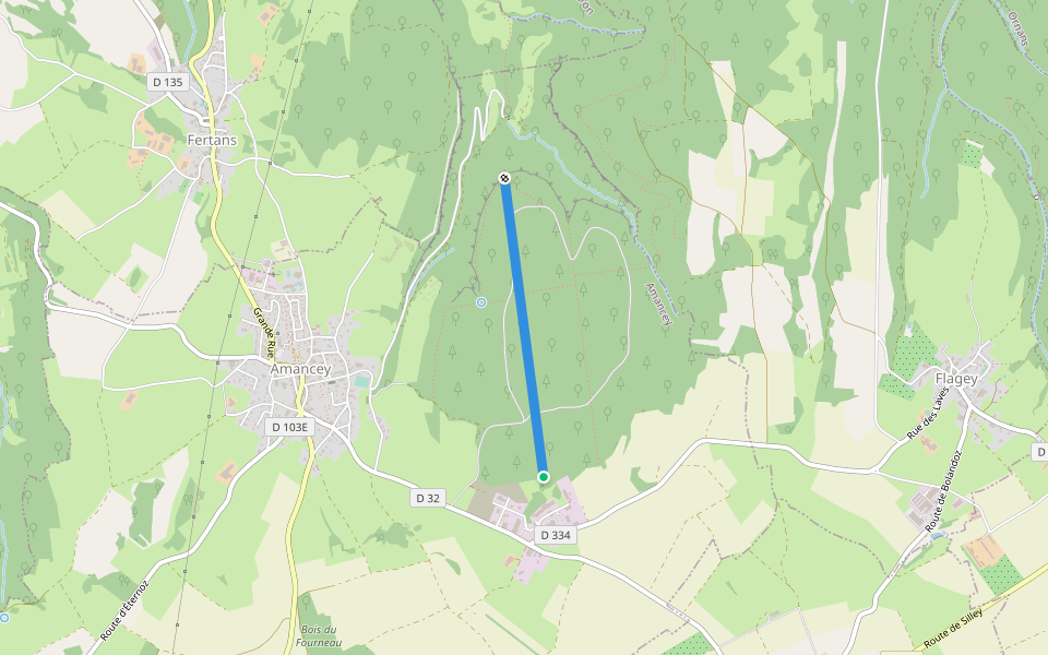 Première Tranchée Sommière walking route map in Amancey