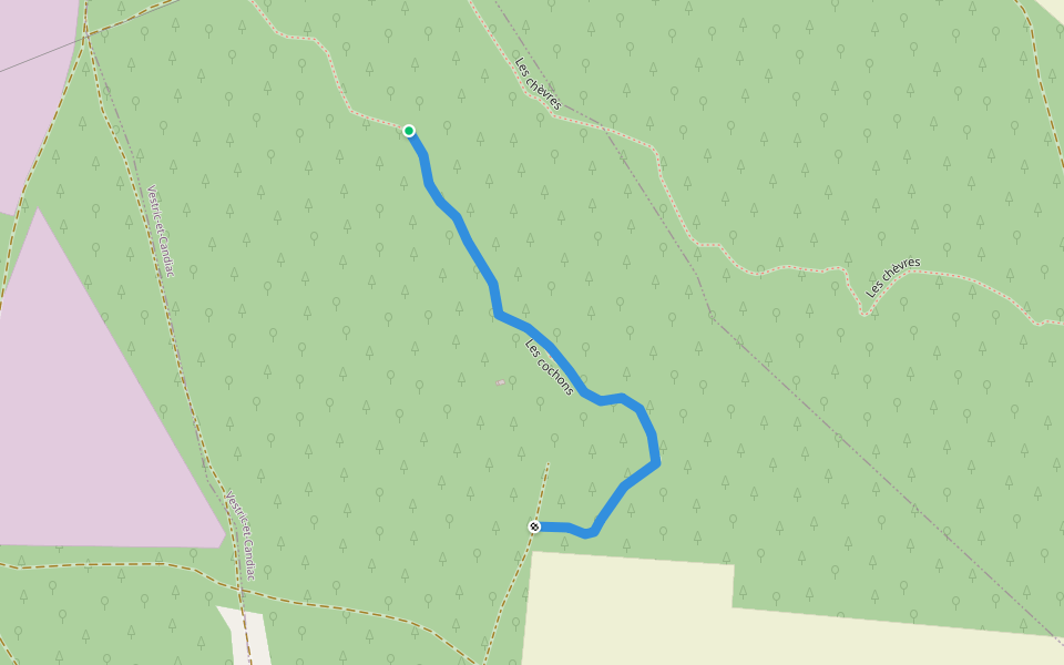 Les cochons walking route map in Vestric-et-Candiac