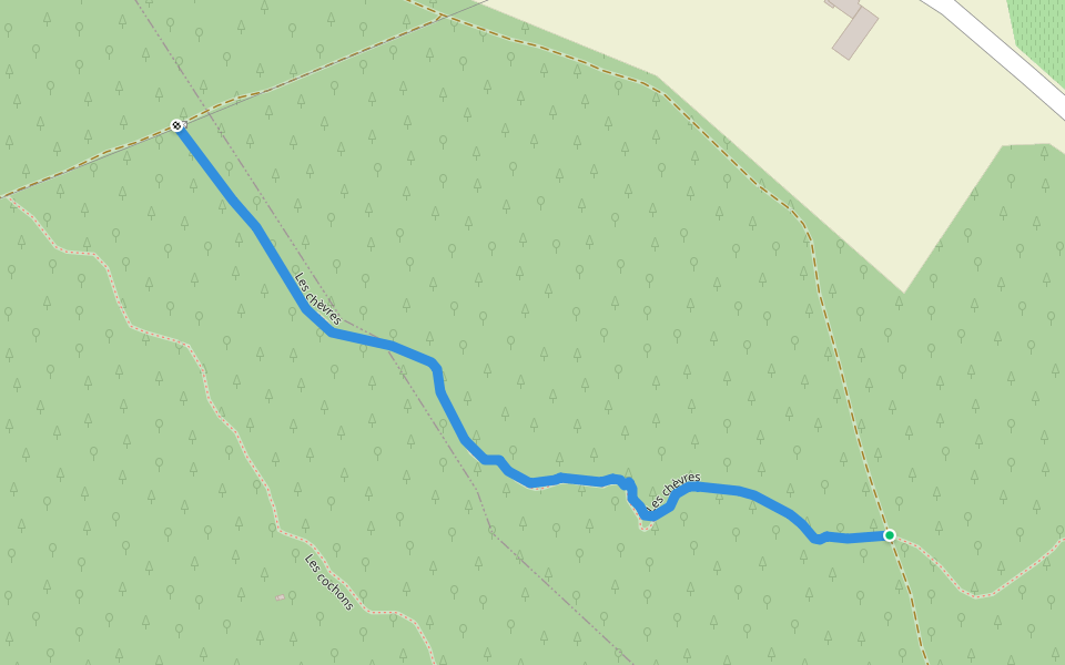 Les chèvres walking route map in Uchaud