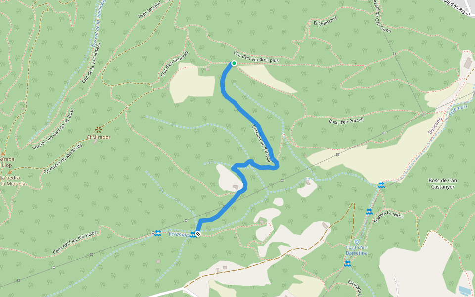 Corriol Can Barraca walking route map in Bescanó
