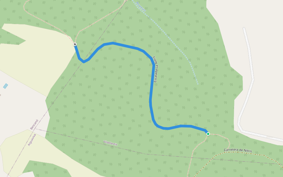 Escalada La Nitris walking route map in Vilablareix