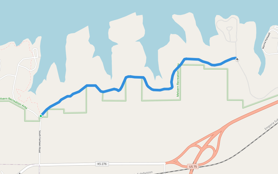 Tallgrass Heritage Trail walking route map in Melvern