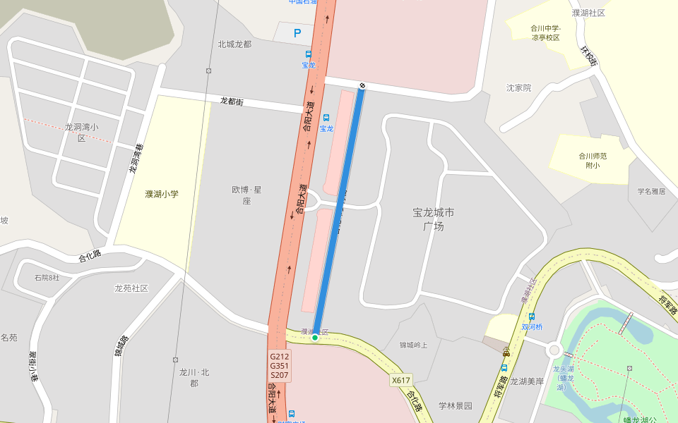 合化岭步行街 walking route map in Chongqing