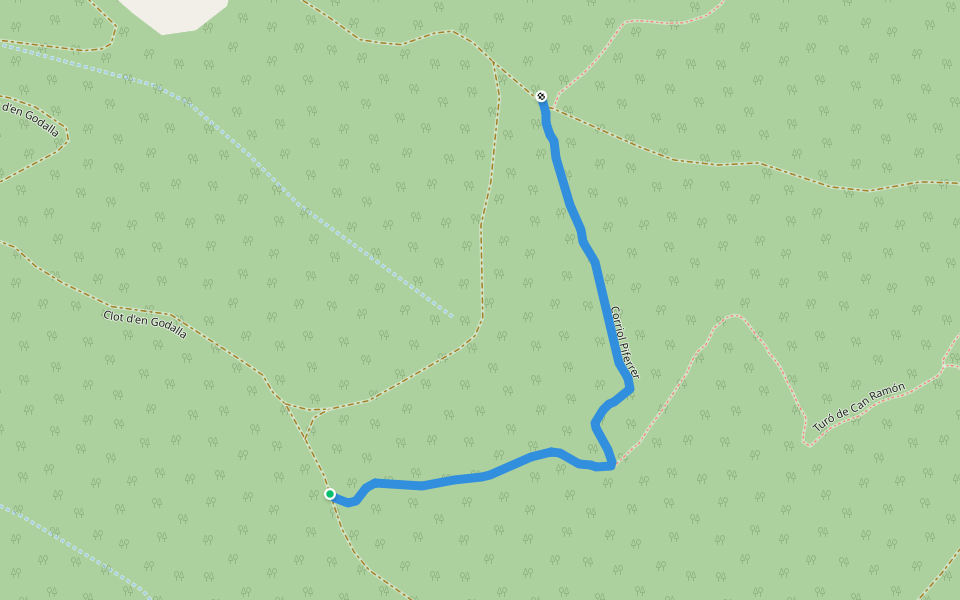 Corriol Piferrer walking route map in Girona