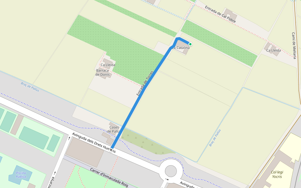 Entrada de Torres walking route map in Almácera