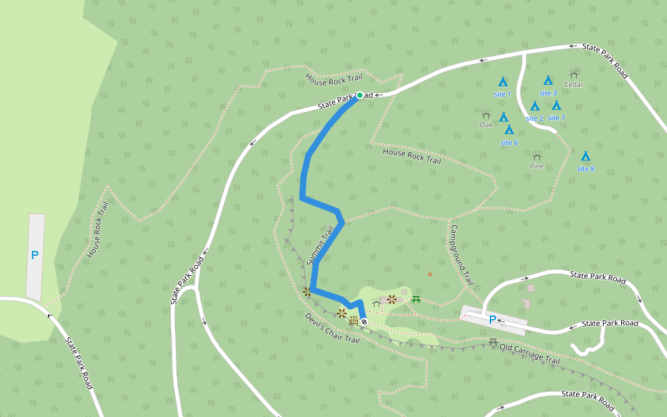 Summit Trail walking route map in Charlotte