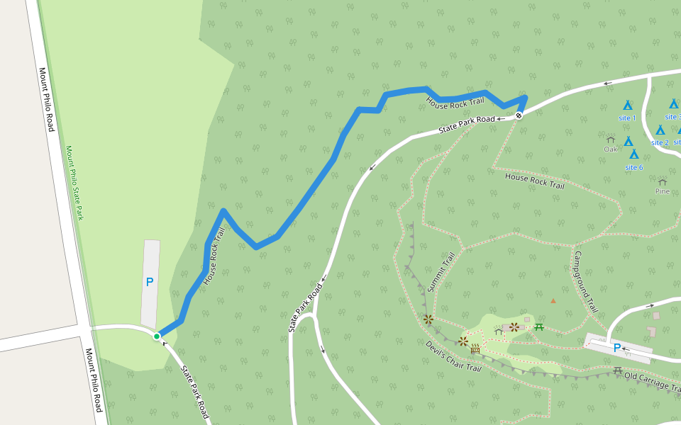 House Rock Trail walking route map in Charlotte