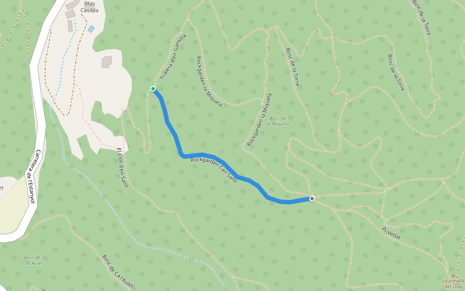 Rockgarden Can Salló walking route map in Bescanó