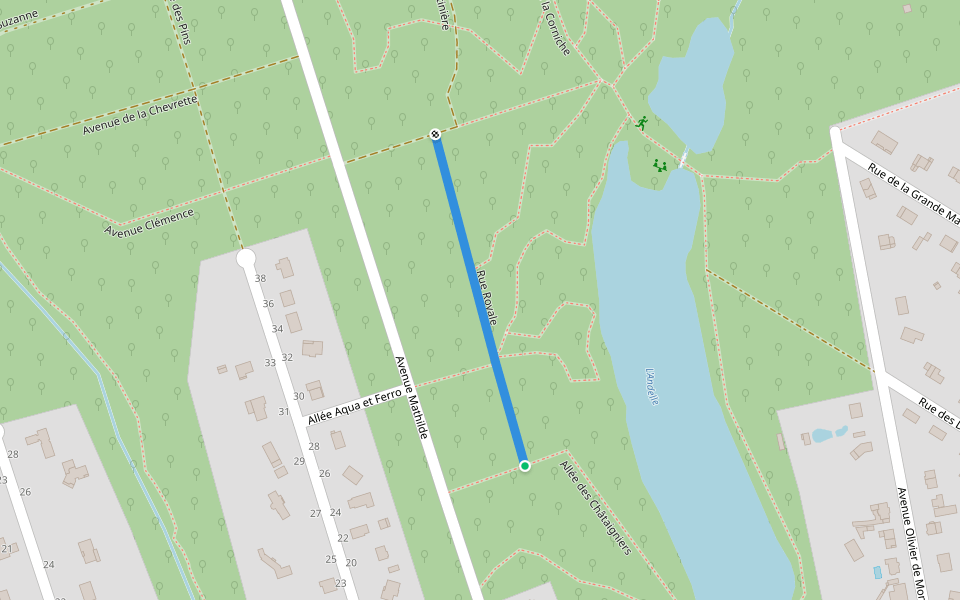 Rue Royale walking route map in Forges-les-Eaux