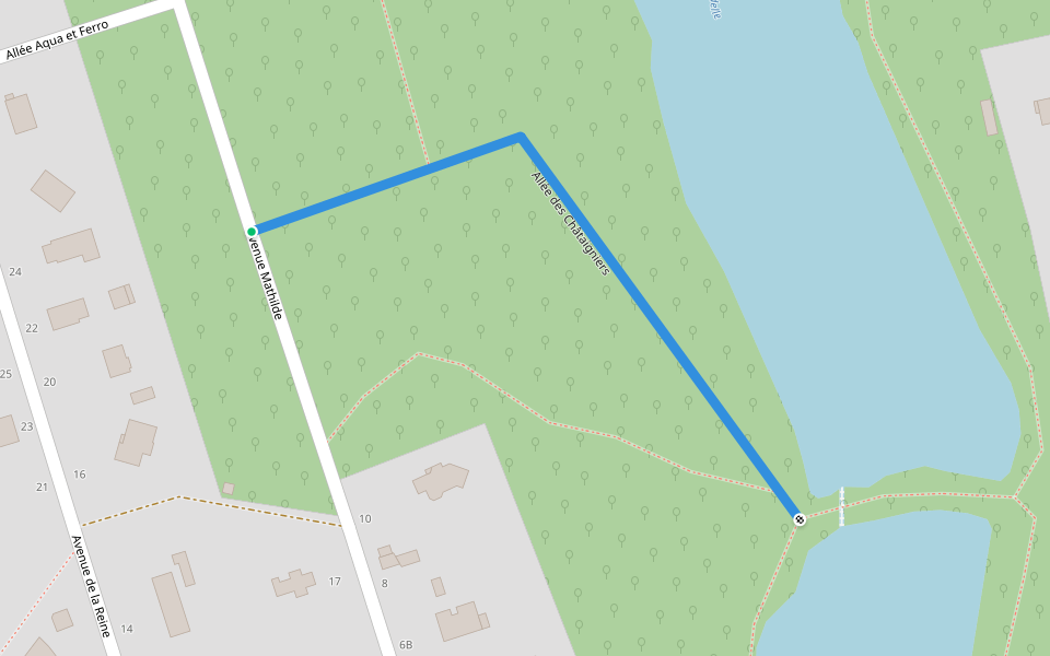 Allée des Châtaigniers walking route map in Forges-les-Eaux