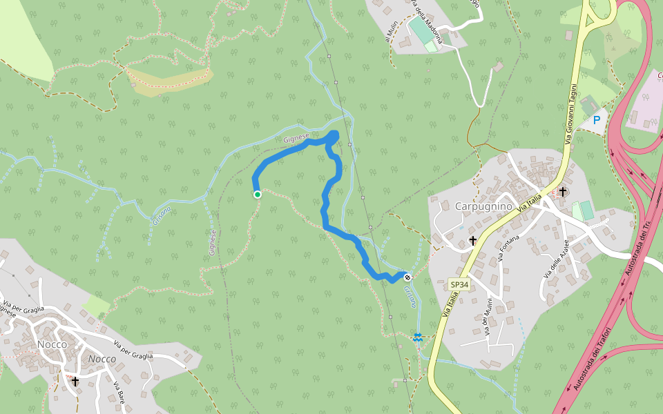 variante 🐼 Pandemico 🦠 walking route map in Carpugnino