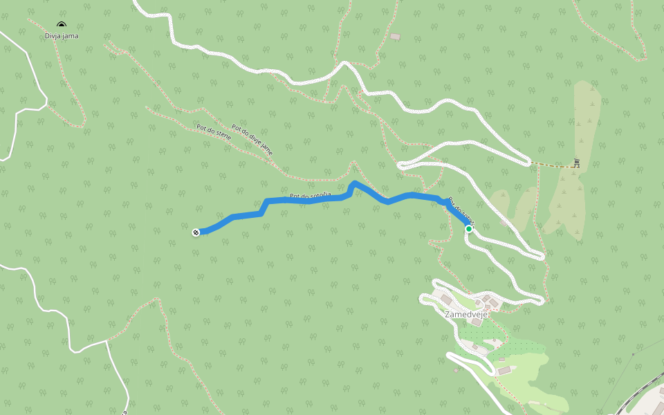 Pot do sotočja walking route map in Plave
