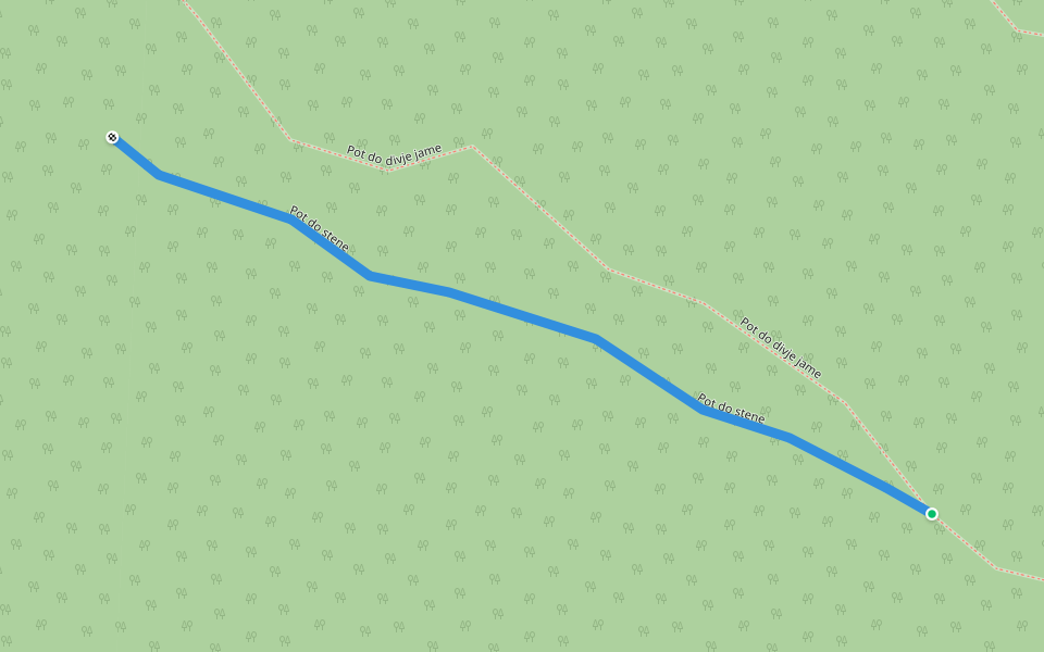 Pot do stene walking route map in Plave