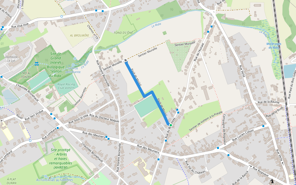 Pazê dè Moûnî walking route map in Herstal