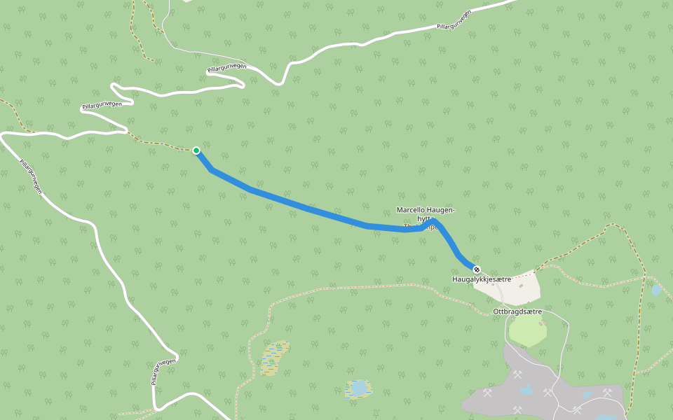 Linmjølvegen walking route map in Dale