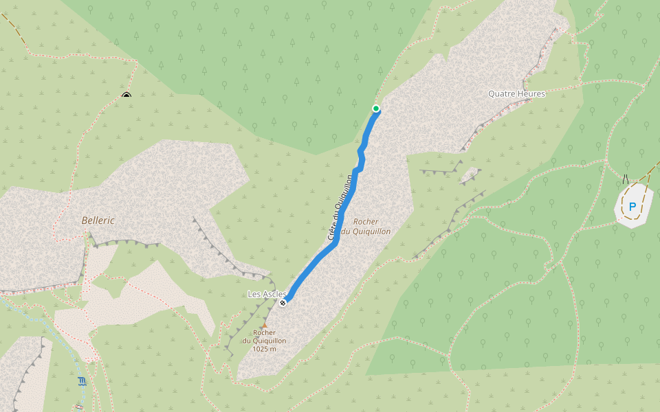 Crête du Quiquillon walking route map in Orpierre