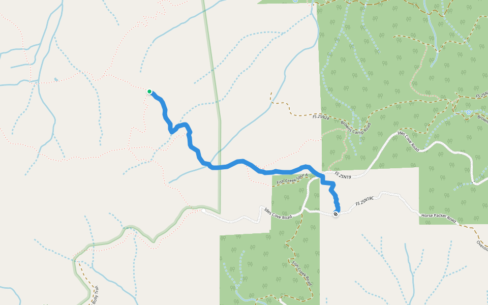 Horse Packer Connector Trail walking route map in Red Bluff