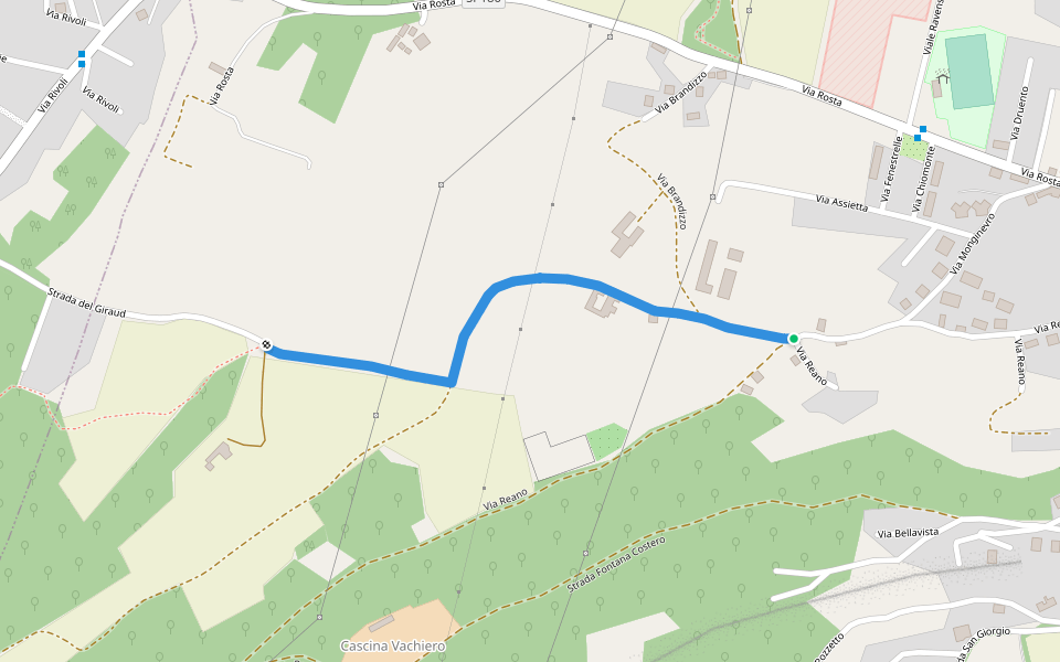 Strada del Giraud walking route map in Rivoli