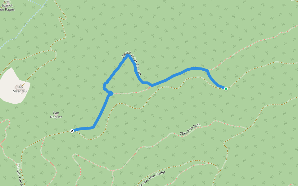 Corriol de Can Noguer walking route map in Bescanó