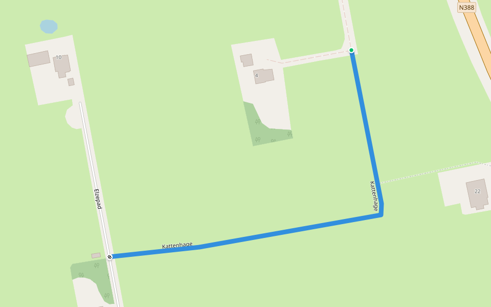 Kattenhage walking route map in Boerakker