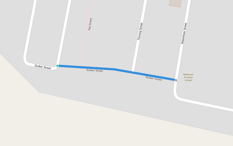 Duiker Street walking route map in Griekwastad