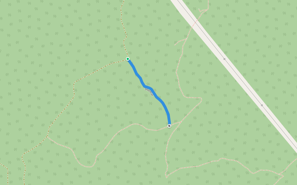 Shortcut walking route map in Narrows