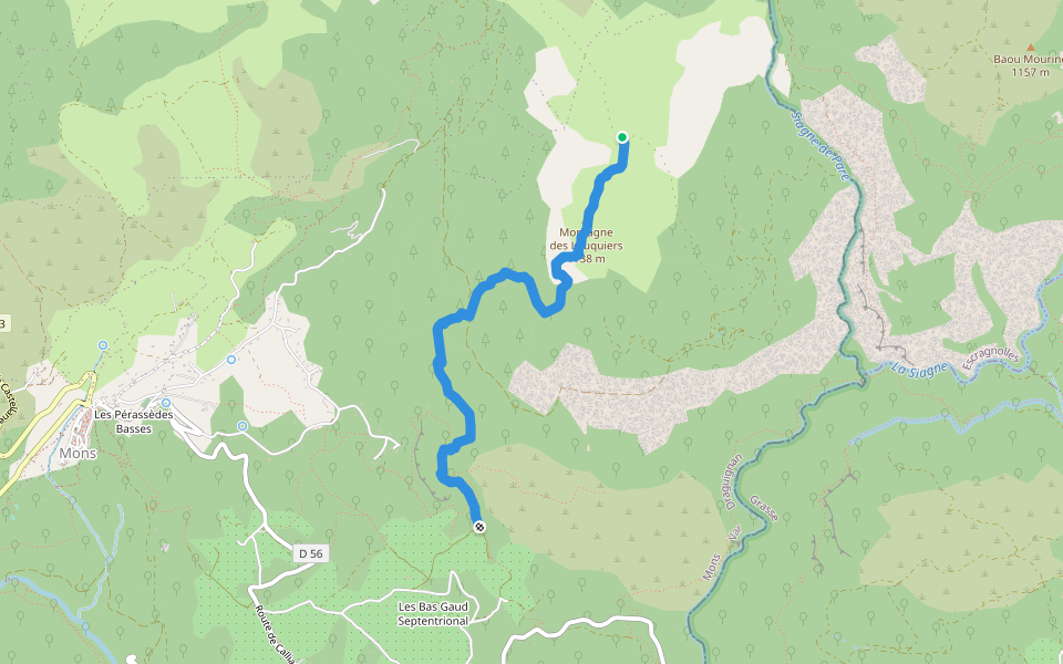 Les Louquiers walking route map in Mons