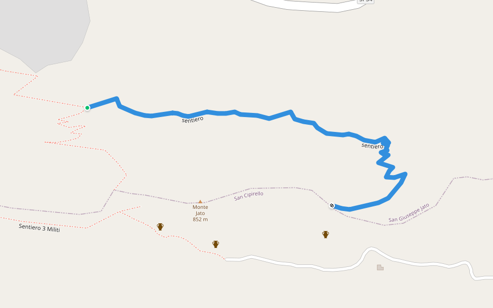 sentiero walking route map in San Giuseppe Jato