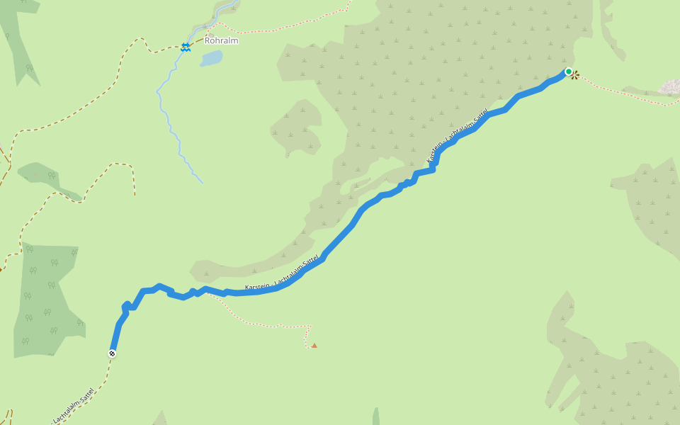 Karstein - Lachtalalm-Sattel walking route map in Kitzbühel