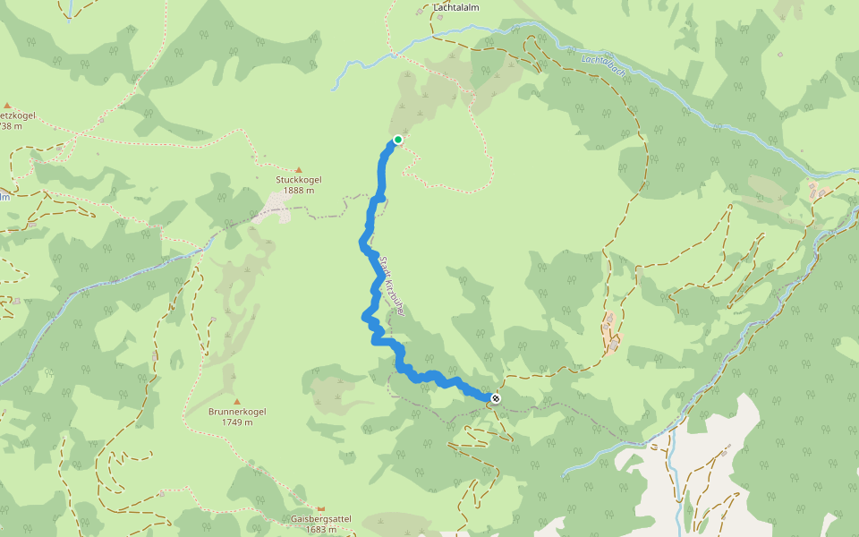 Stuckkogel-Vorbau - Lämmerbichl-Alm walking route map in Kitzbühel