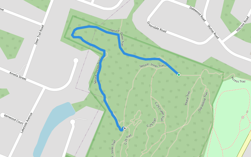 Spruce - Outer Trail walking route map in Cedar Grove