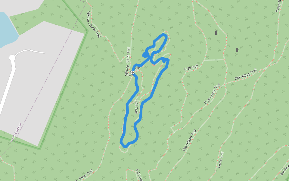 C-26 Trail walking route map in Cedar Grove