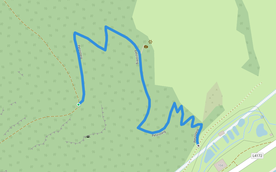 Petzisteig walking route map in Graben