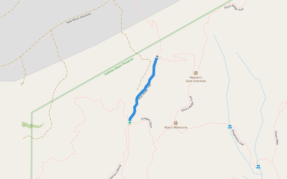 Blue Moon Trail walking route map in Lamy