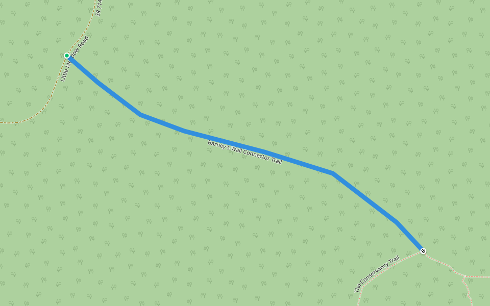 Barney's Wall Connector Trail walking route map in Ripplemead