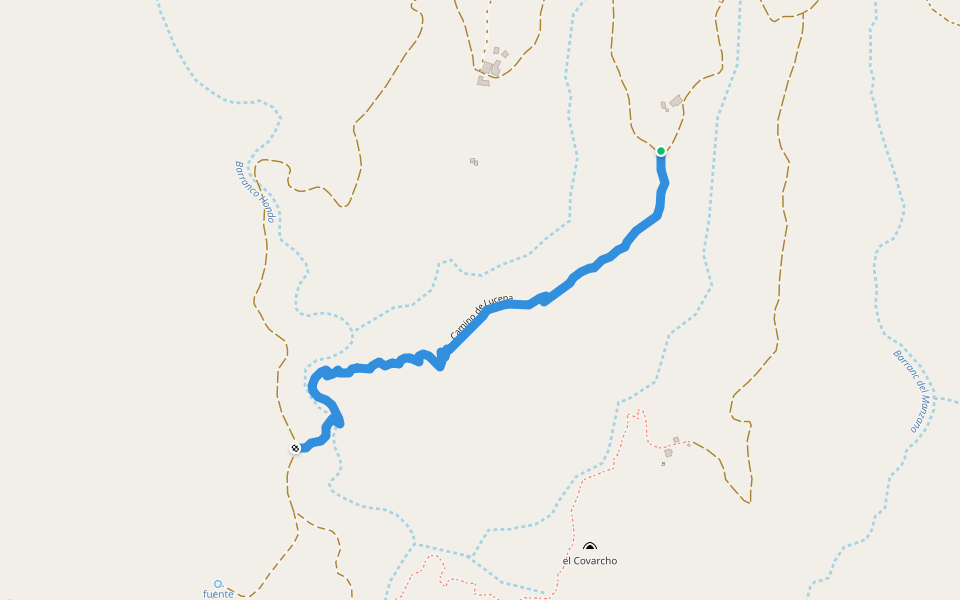 camino de Lucena walking route map in Lludient