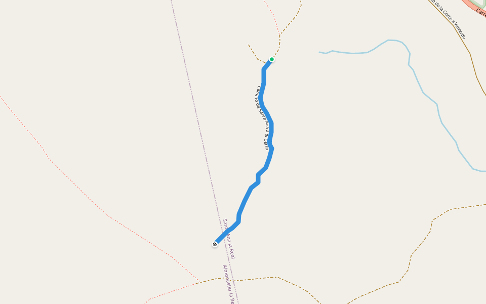 Camino de Santa Ana a el Cerro walking route map in Santa Ana la Real