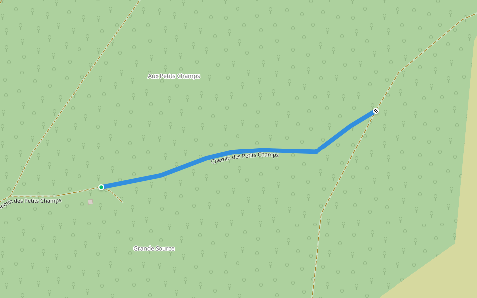 Chemin des Petits Champs walking route map in Blancherupt
