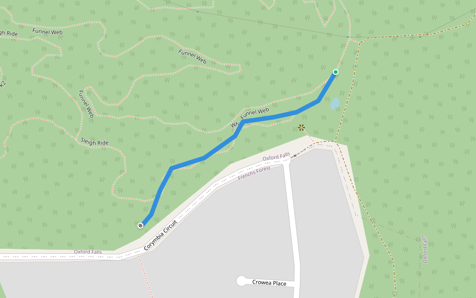 White Ant walking route map in Frenchs Forest