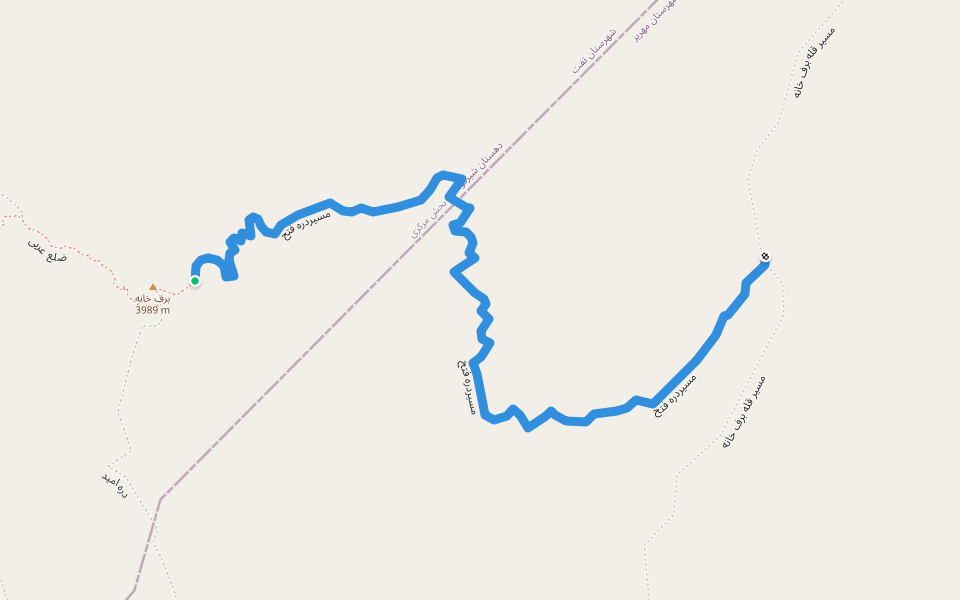 مسیردره فتح walking route map in Tezerjan
