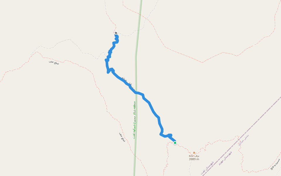 دره دولول برفخانه walking route map in Tezerjan