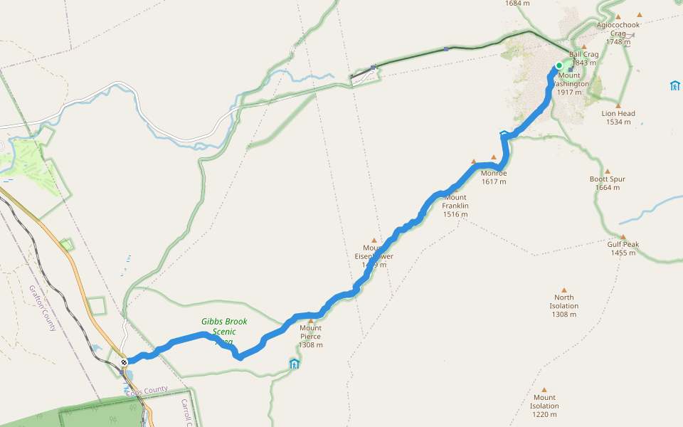 Crawford Path Hiking Trail Carroll, New Hampshire Pacer