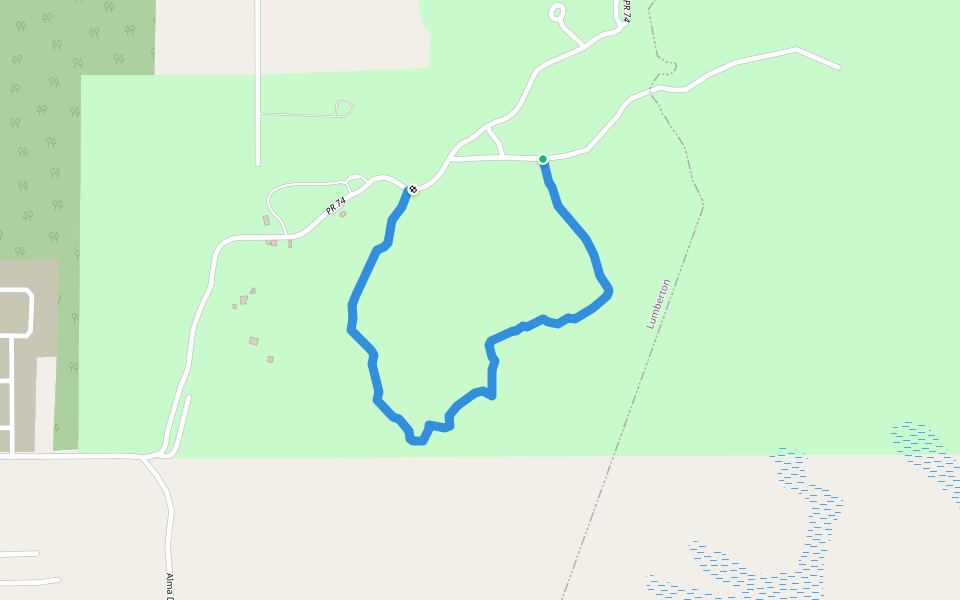 Village Slough Outer Loop Trail walking route map in Lumberton