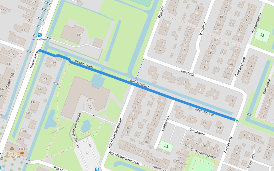 Beemsterlust walking route map in Middenbeemster
