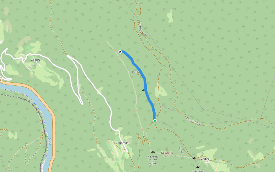 kolovoz,steza walking route map in Zagomila